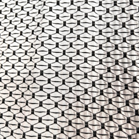 Habitat Sz Large Wearable Art Abstract White Black Blouse Shirt Top Artsy Cozy - Picture 5 of 7